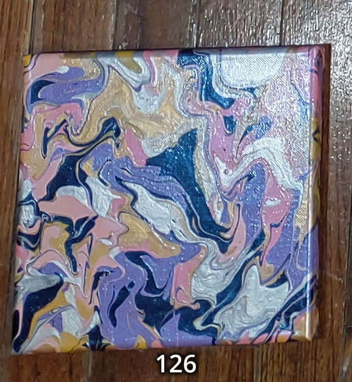 An 8x8 paint pour piece